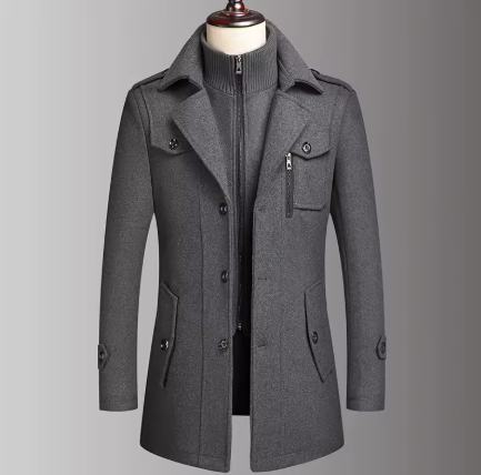 Double-Collar Wool Coat