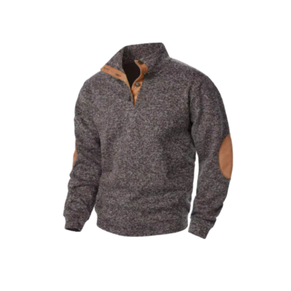 Leather Padded Knit Sweater