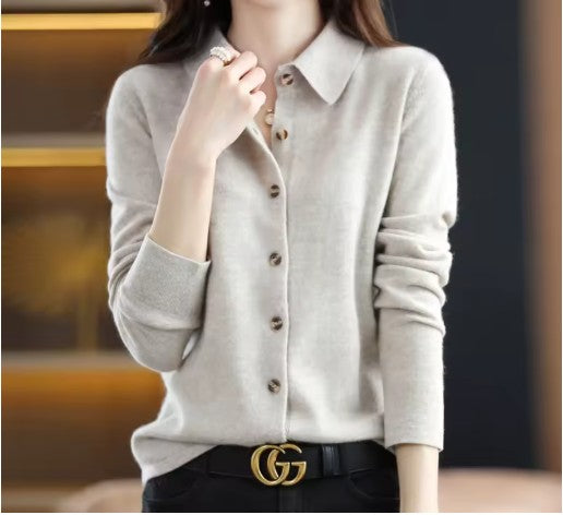 Merino Wool Button-Up Cardigan