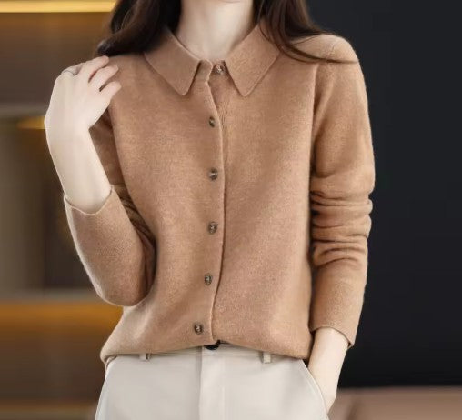 Merino Wool Button-Up Cardigan