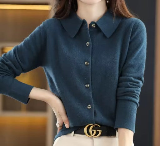 Merino Wool Button-Up Cardigan