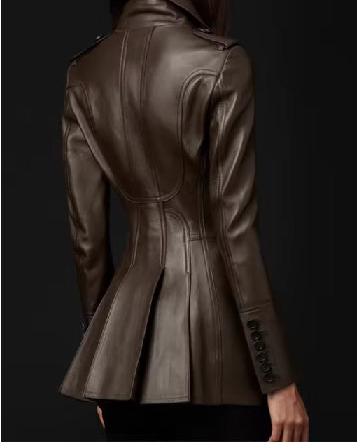 Tailored Eco-Leather Coat