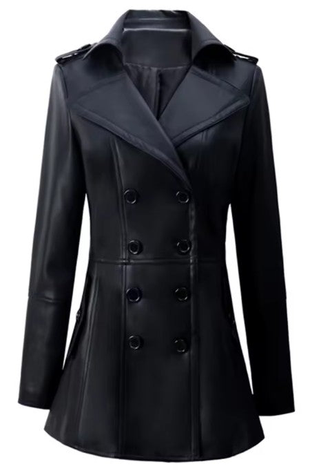 Tailored Eco-Leather Coat