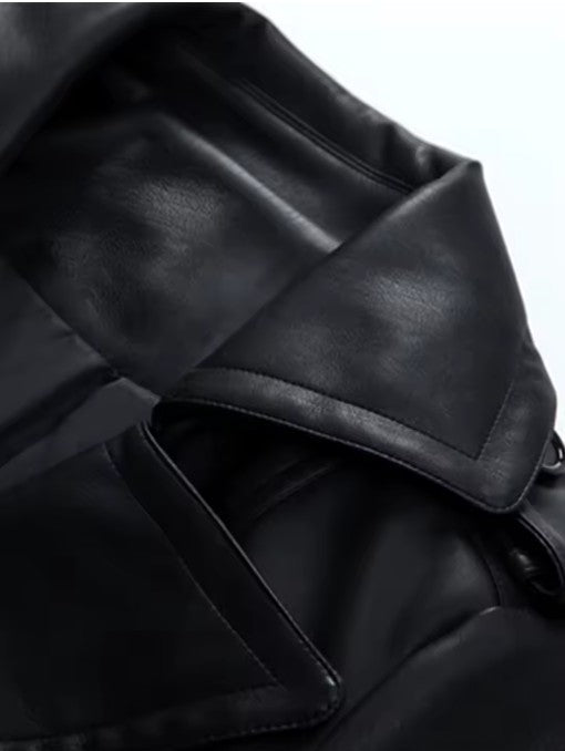 Tailored Eco-Leather Coat