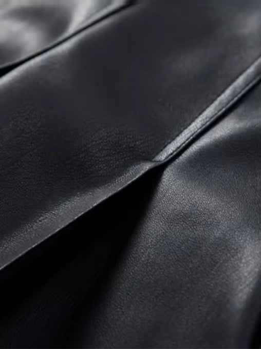Tailored Eco-Leather Coat
