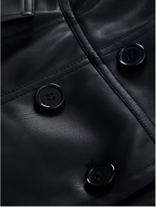 Tailored Eco-Leather Coat