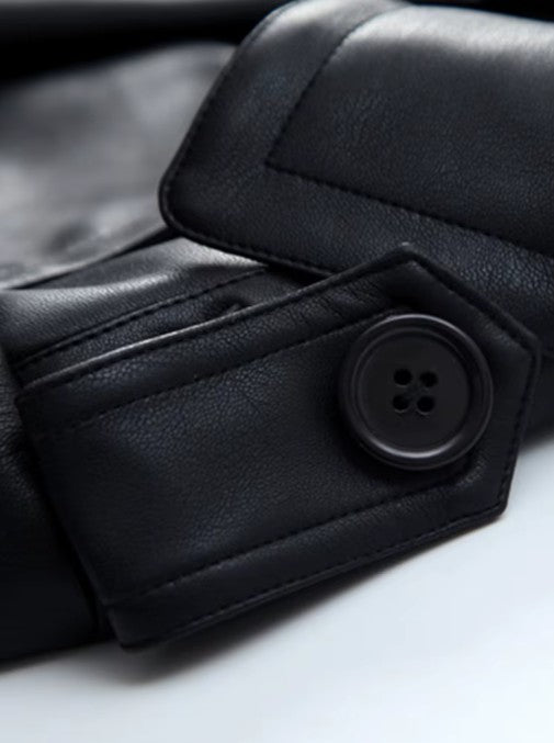 Tailored Eco-Leather Coat