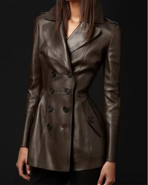Tailored Eco-Leather Coat