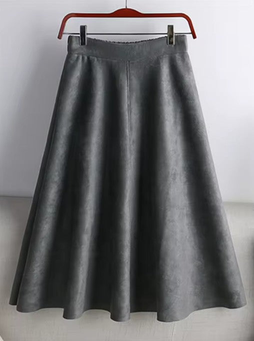 A-Line Suede Skirt