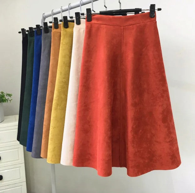 A-Line Suede Skirt