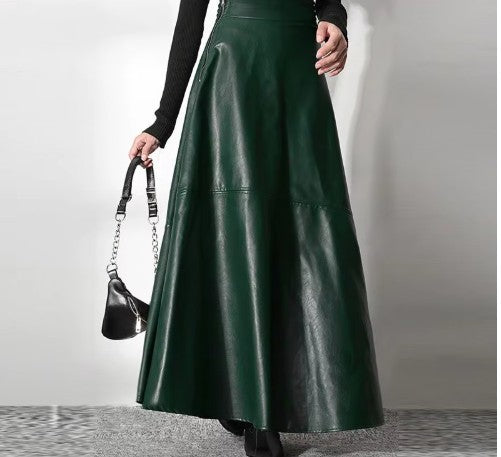 High-Waist Maxi Skirt in Eco Leather